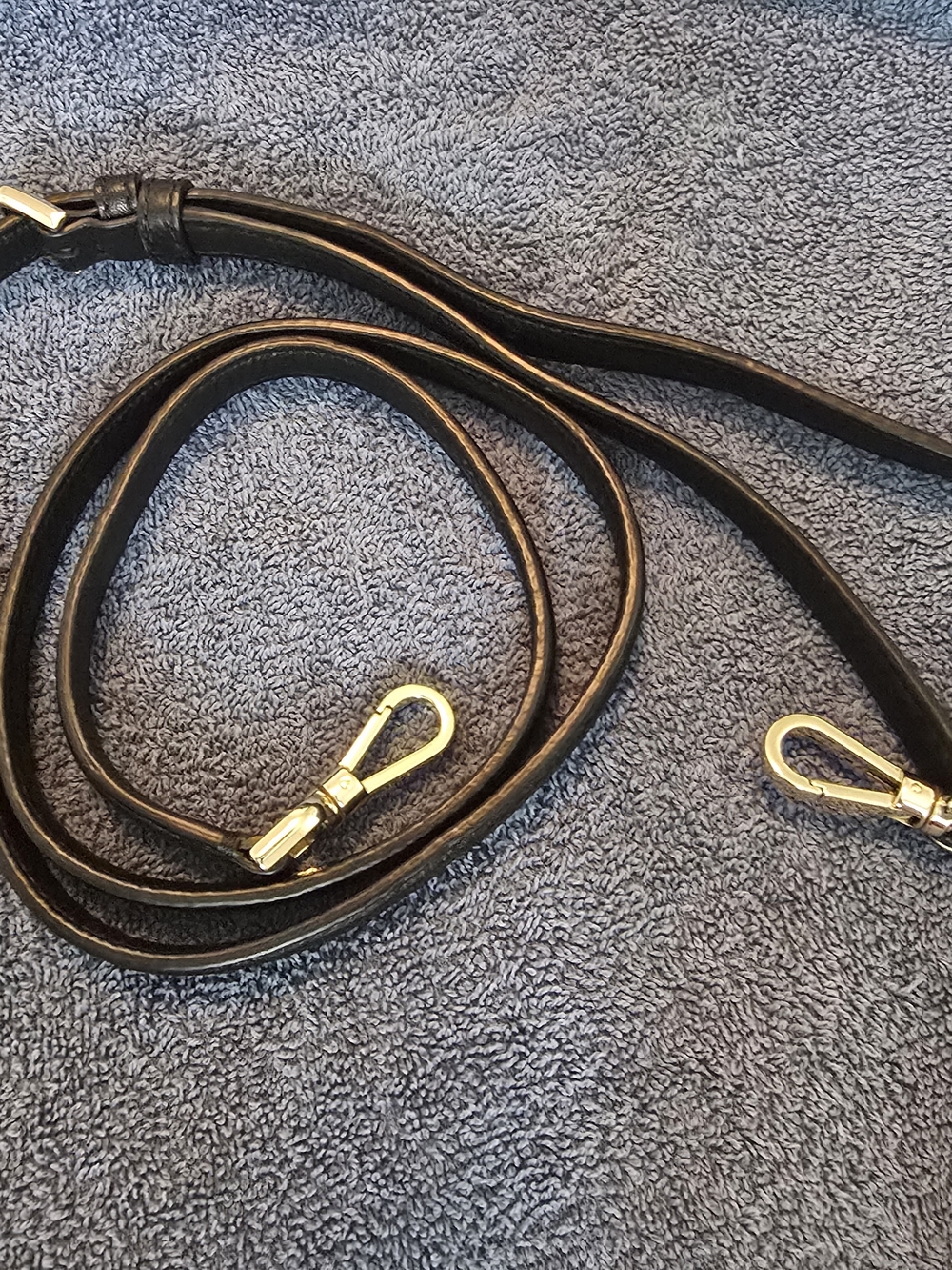 Kate Spade Black Leather Crossbody Strap with Gold Hardware